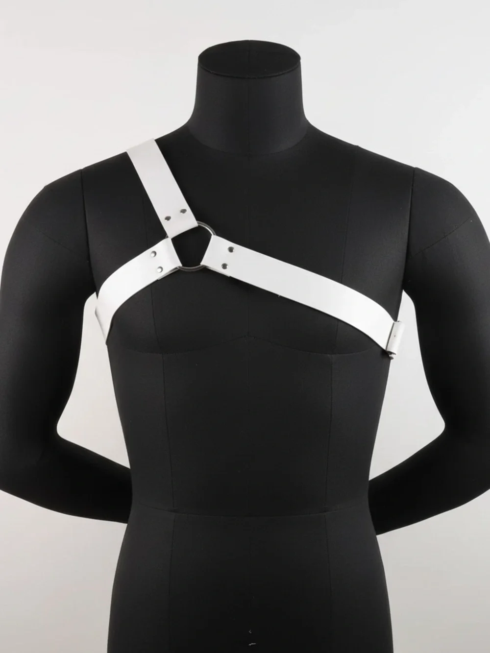 White Leather Chest Harness Strap for Men - New